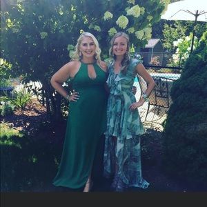 Lulu’s Palm Print High-Low flowy dress XS